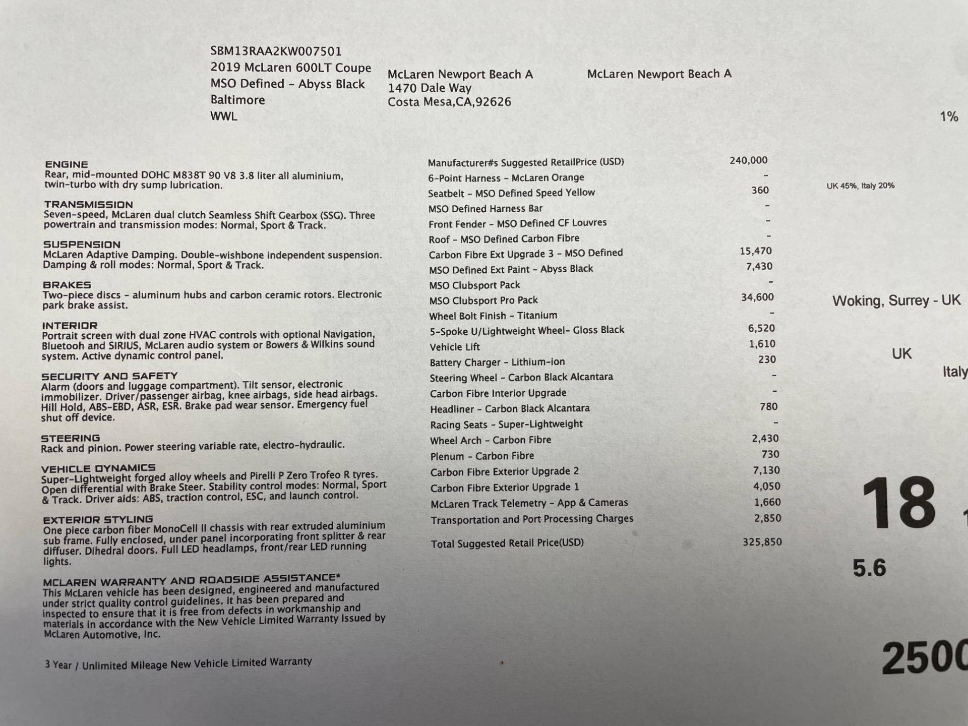 2019 McLaren 600LT photo 68