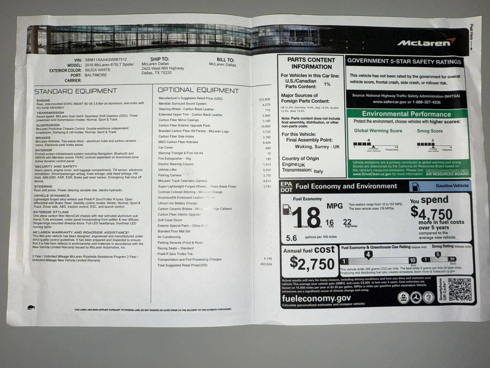 2016 McLaren 675LT Spider photo 123