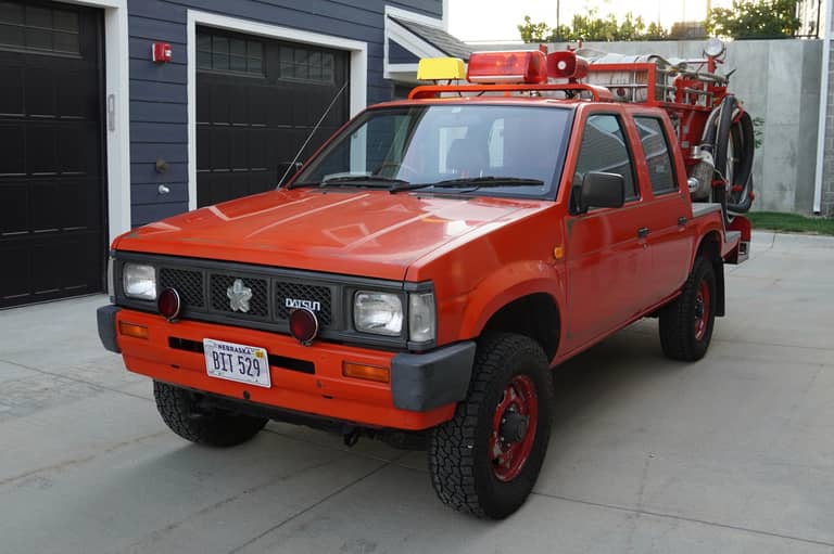 1990 Nissan Datsun D21 4x4 Fire Truck on cars&bids