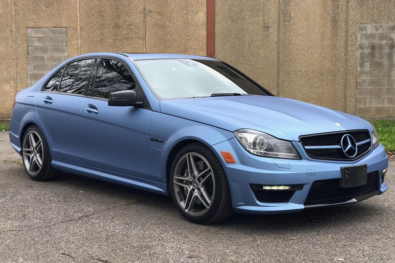 Ceramic Coating and Paint Protection on Mercedes C63s AMG Custom Wrap Print  Designed by Blue Boii —